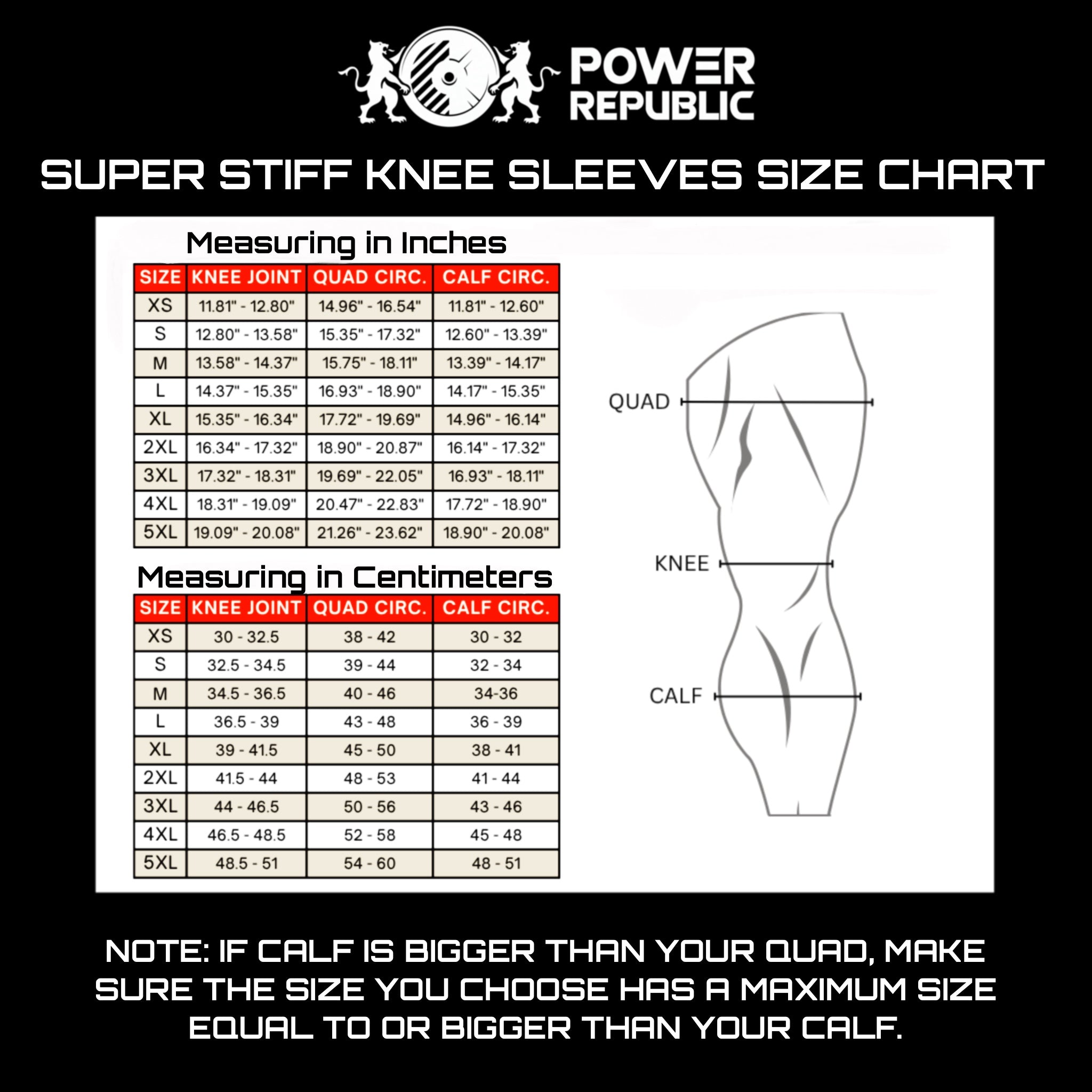 Size Guide — ANVIL Hard Knee sleeves